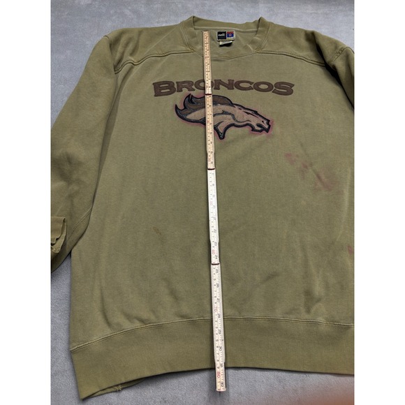 Vintage Denver Broncos Green Puma NFL Team Apparel Crewneck Sweatshirt XXL - Picture 7 of 11